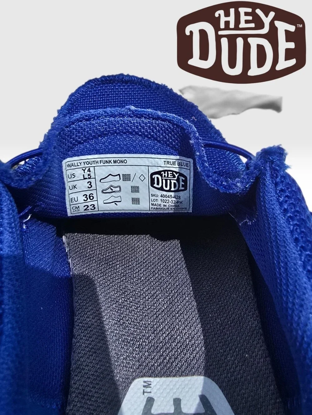 HEY DUDE Youth Funk Mono WALLY True Blue Y4/L5